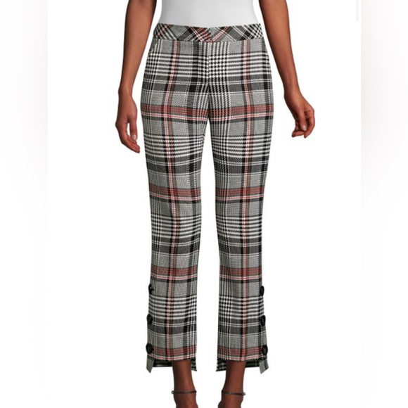 Nwt-TRINA TURK-Churchill Plaid Steph Hem Pants-Sz 0 - Picture 1 of 7